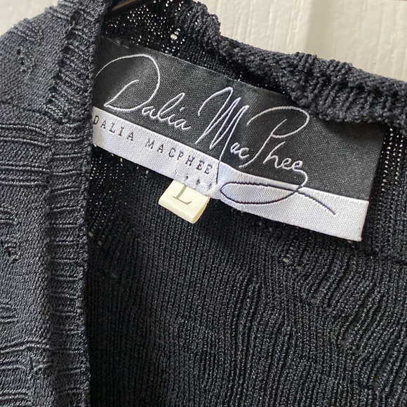 DALIA MACPHEE Black Knit Dress With Pearl Embellishments Size Large - Picture 4 of 5